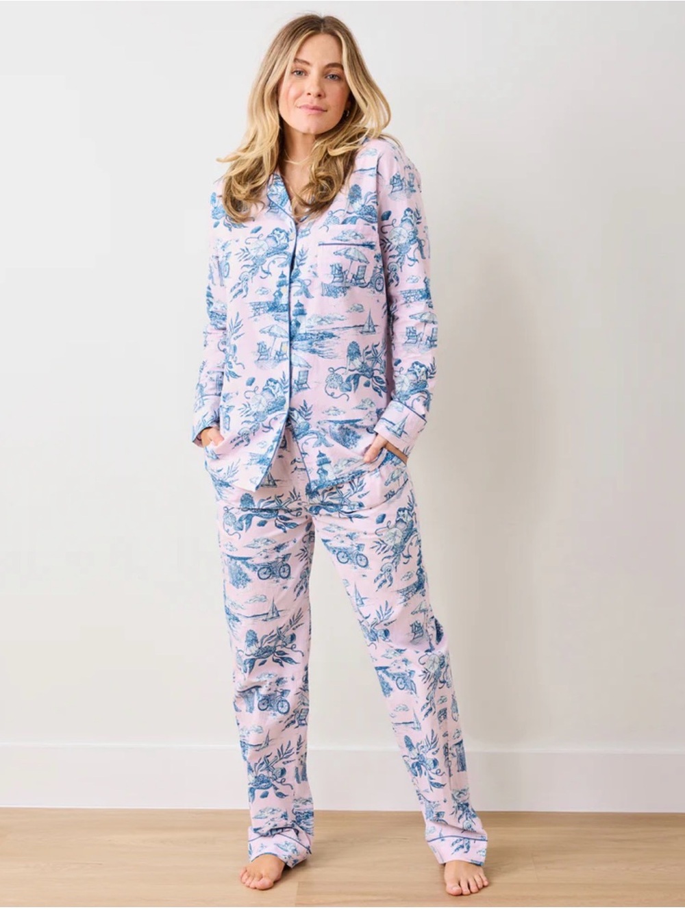 Printfresh Long PJ Set in Mermaid Toile